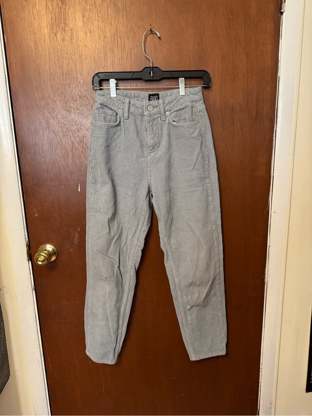 BDG Light Gray Corduroy High-Rise Tapered Jeans
